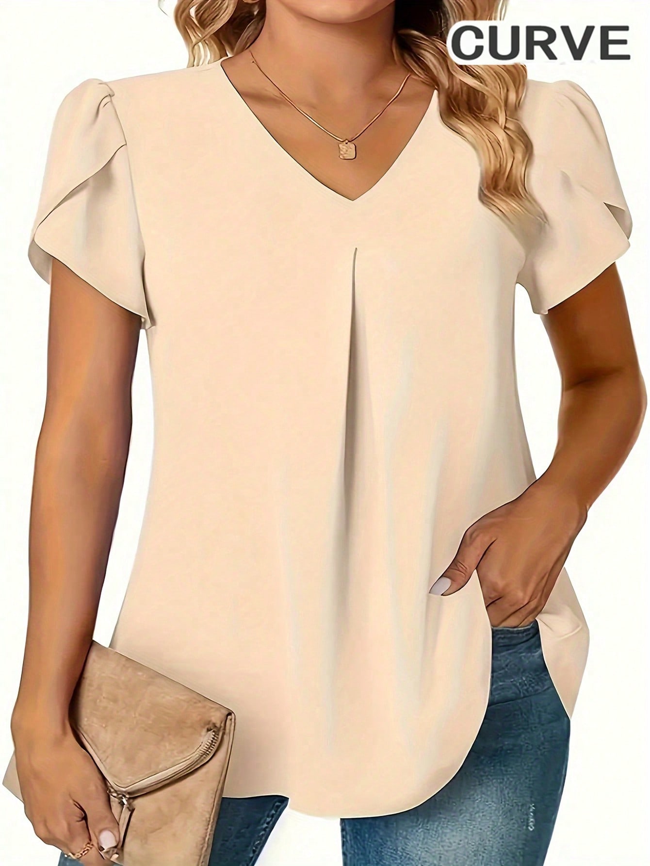 Women'S Formal Wear Blouse - Plus Size 0XL-5XL Women V-neck Fashion