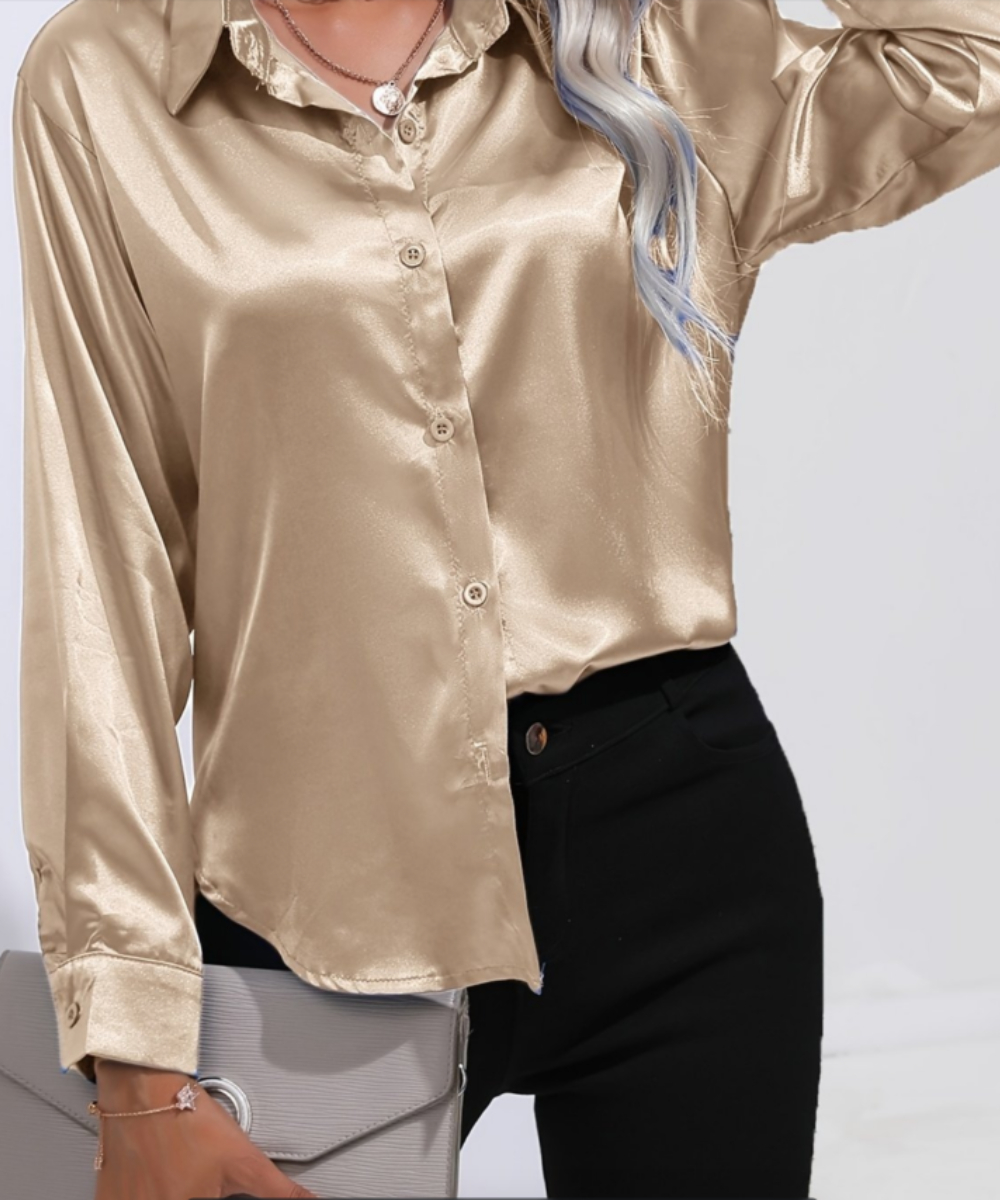 Women'S Formal Wear Blouse - Plus Size Casual Women Silk Shirt