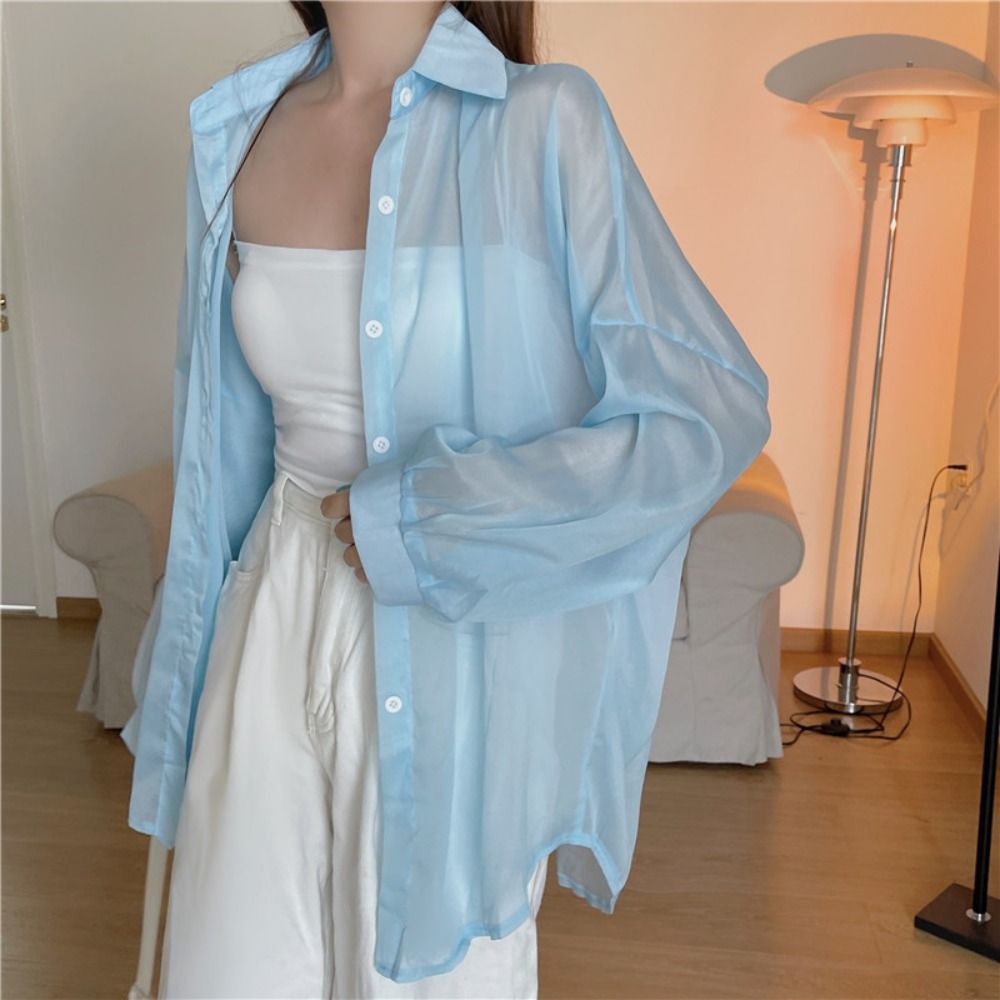 Women'S Formal Wear Blouse - Casual Sun Protection Women Shirt Blouse