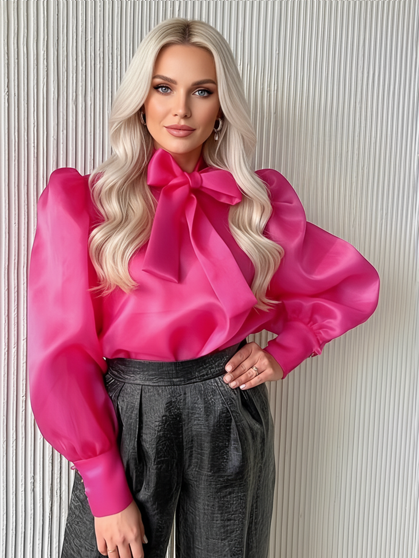 Women'S Formal Wear Blouse - Plus Size Women's See-through Shirt Blouse