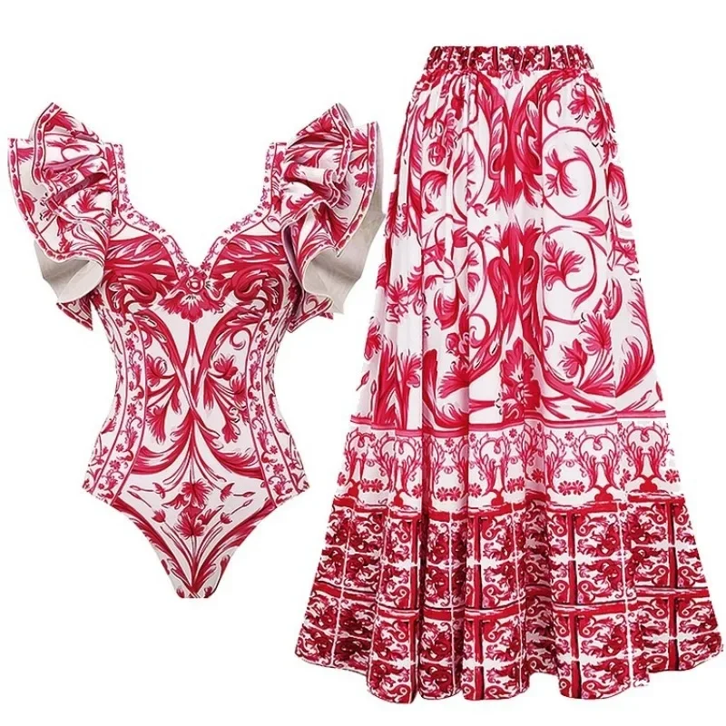 Printed One Piece Swimsuit for - Monochrome Suit Set のレビューと価格