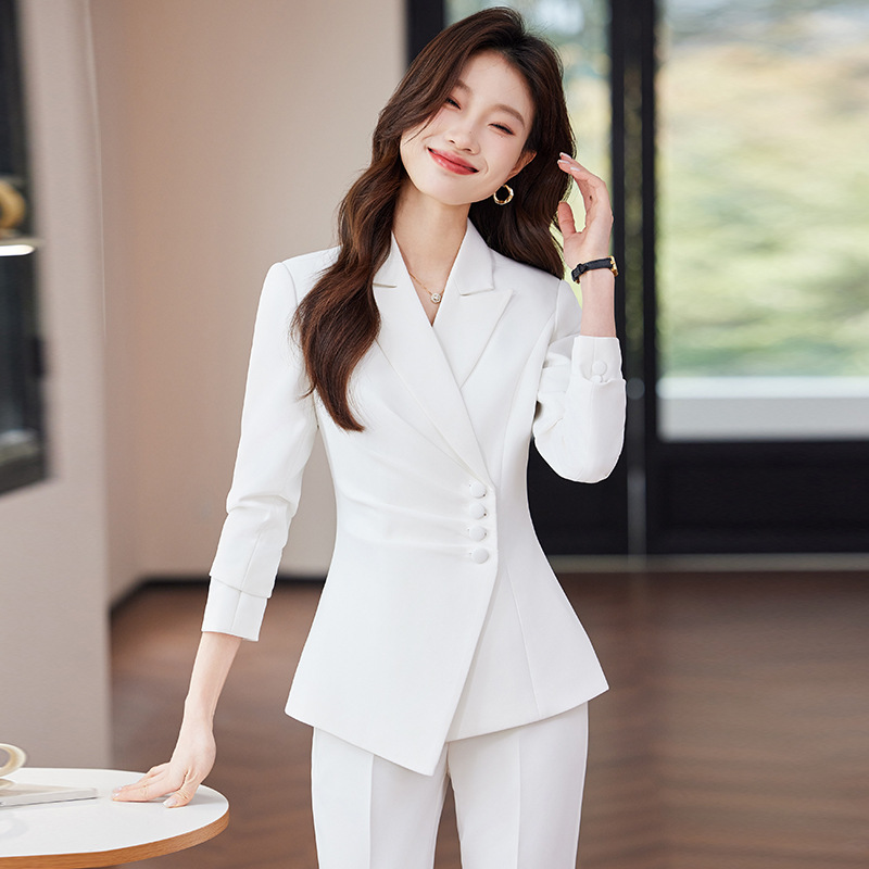 White women's business suit, p - Women Formal Wear White Shirt のレビューと価格