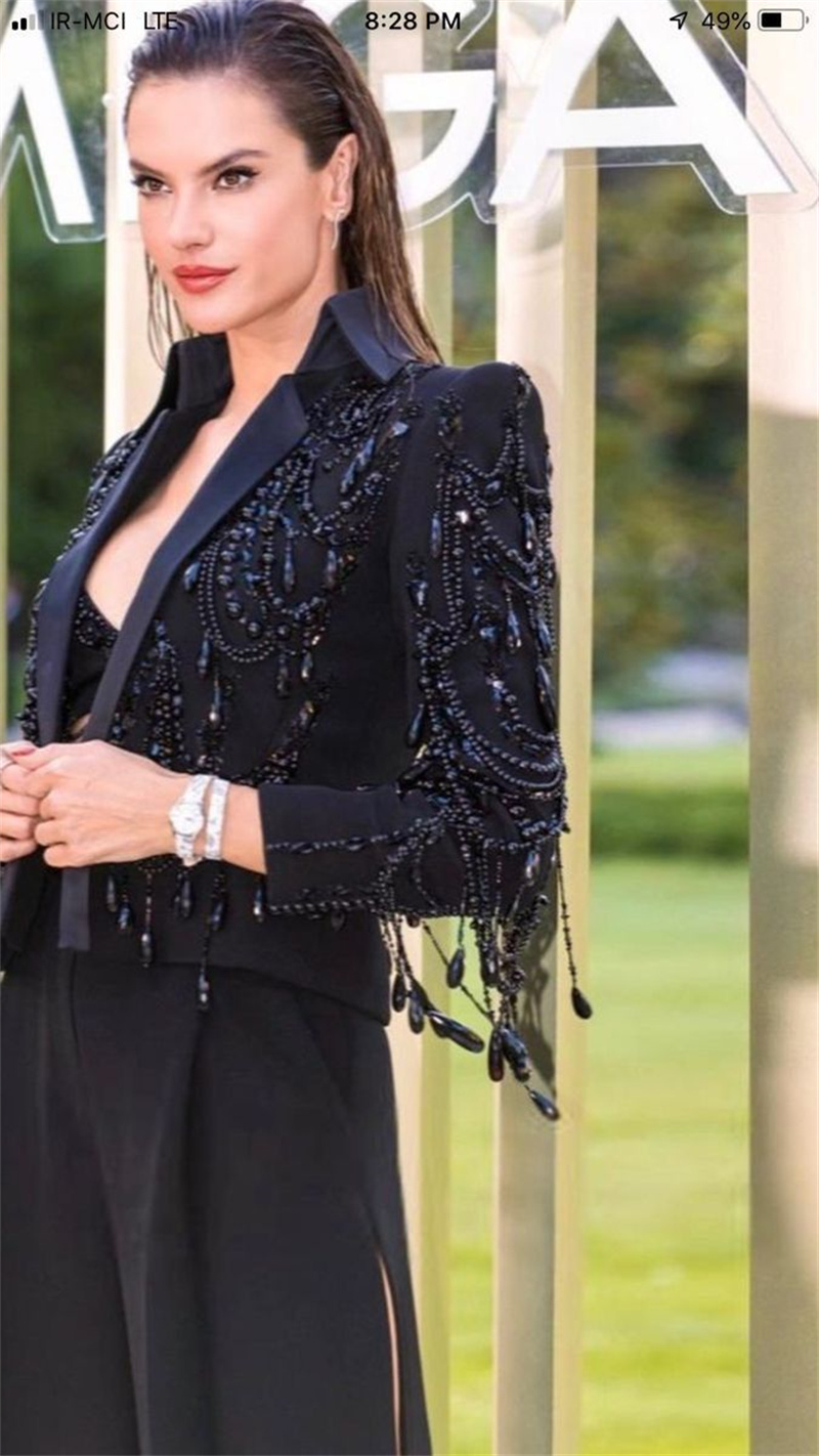 Black Crystals Women Suits Set - Women Formal Wear Black のレビューと価格