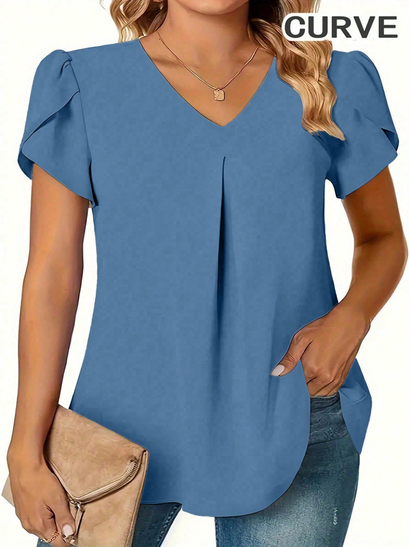 Plus Size 0XL-5XL Women V-neck - Women'S Formal Wear Blouse のレビューと価格