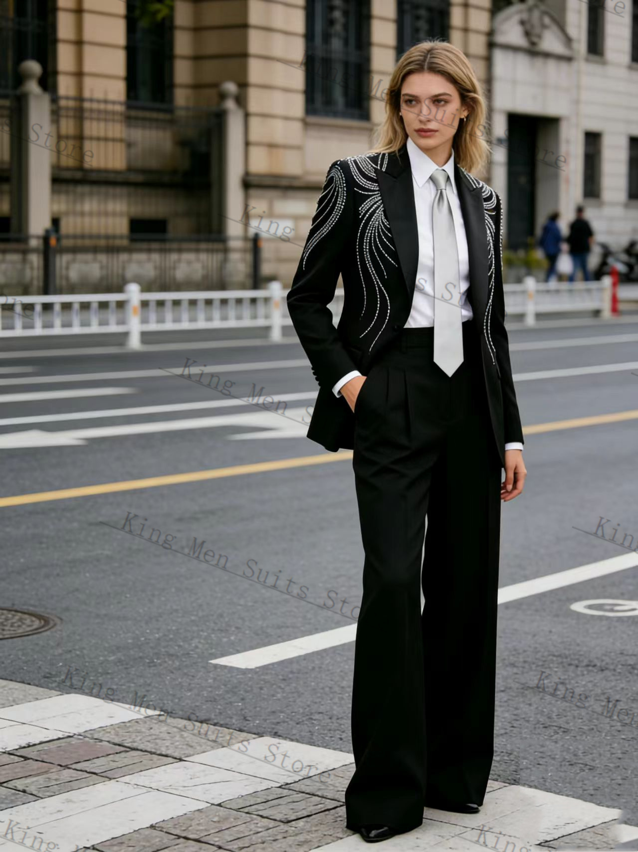 Black Women Suit Set 2 Pcs Bla - Women Formal Wear Black のレビューと価格