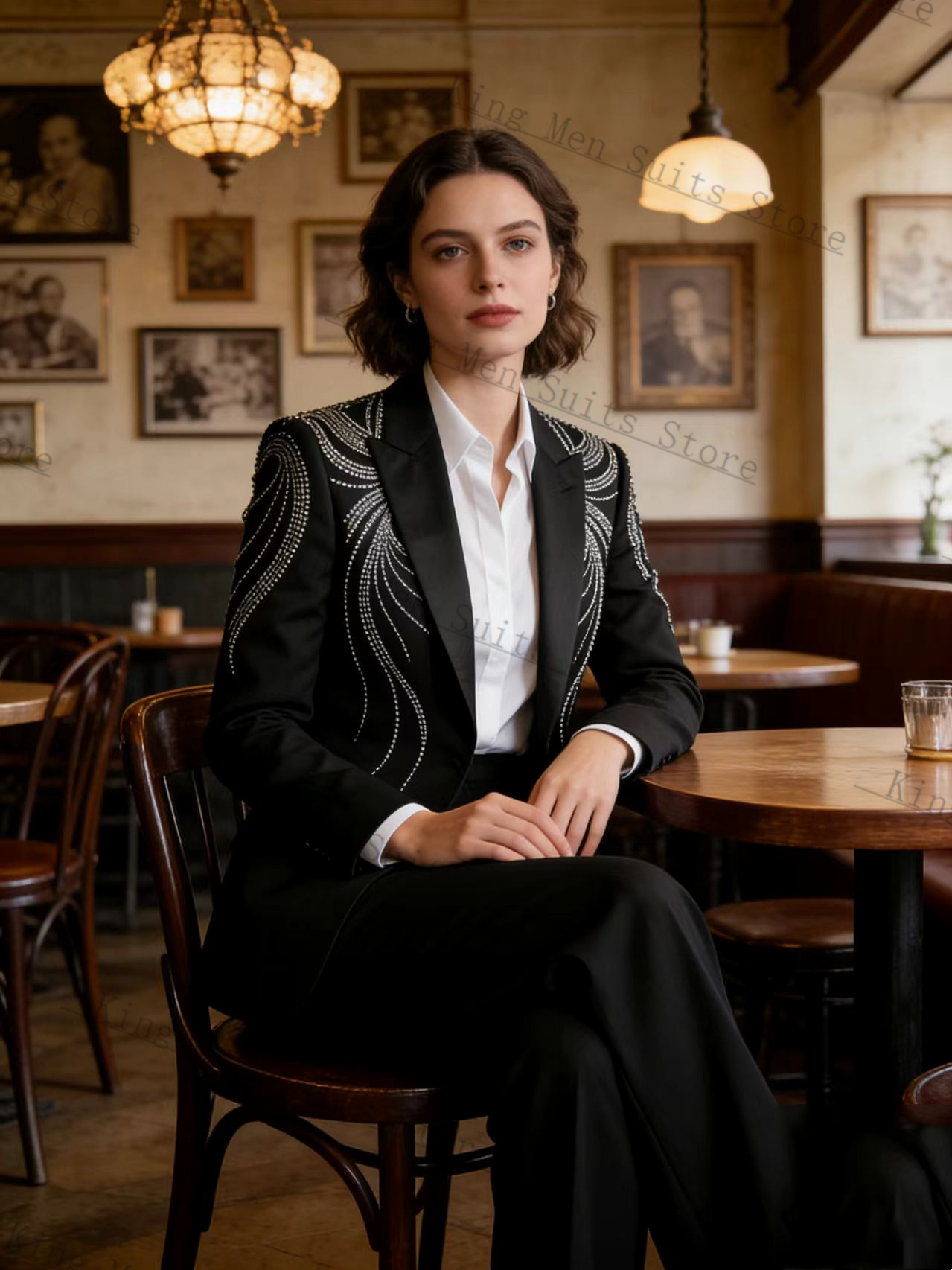 Black Women Suit Set 2 Pcs Bla - Women Formal Wear Black のレビューと価格