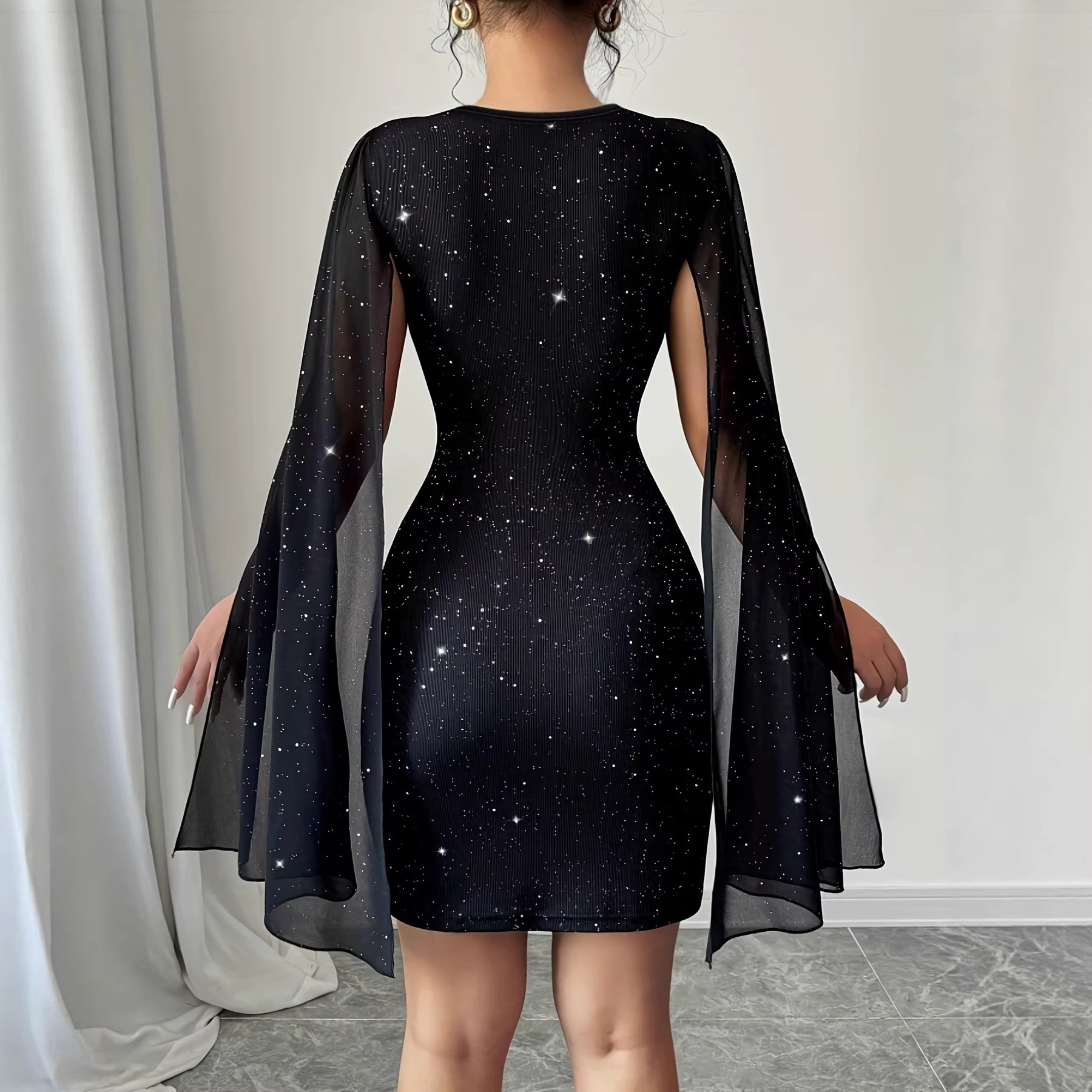 V Neck Bodycon Midi Dress Eleg - Women Formal Wear Outfits のレビューと価格