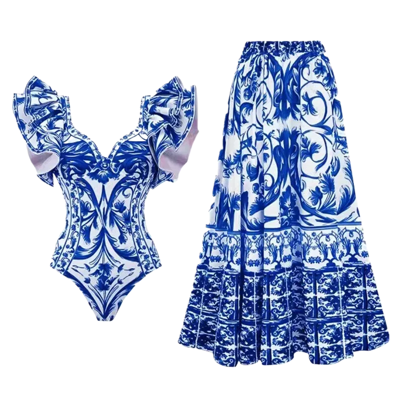 Printed One Piece Swimsuit for - Monochrome Suit Set のレビューと価格