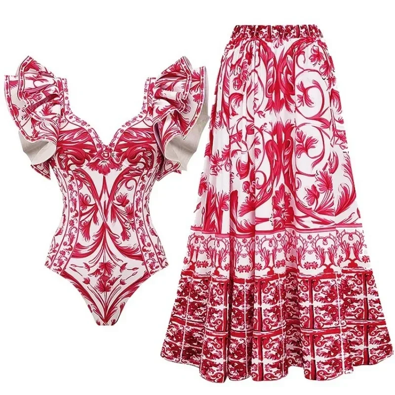Printed One Piece Swimsuit for - Monochrome Suit Set のレビューと価格