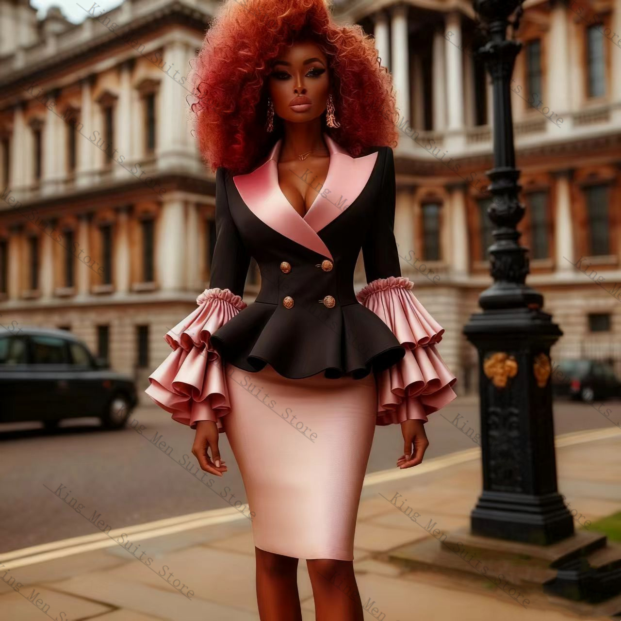 Black Pink Women Suit Set 2 Pc - Women Formal Wear Black のレビューと価格