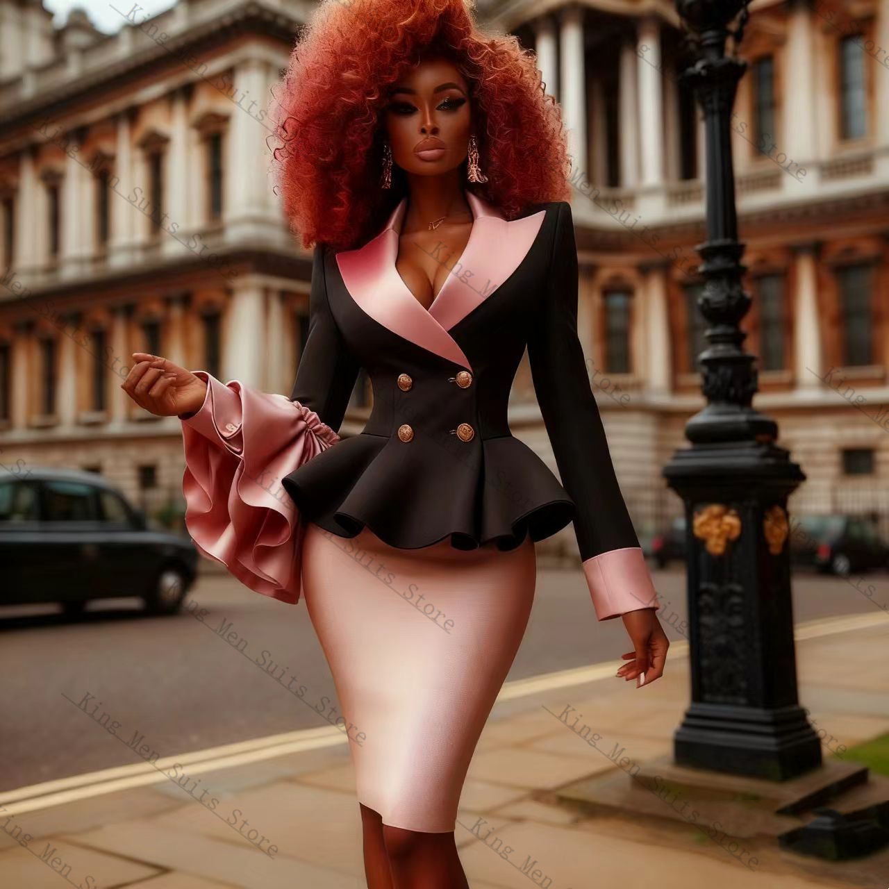 Black Pink Women Suit Set 2 Pc - Women Formal Wear Black のレビューと価格