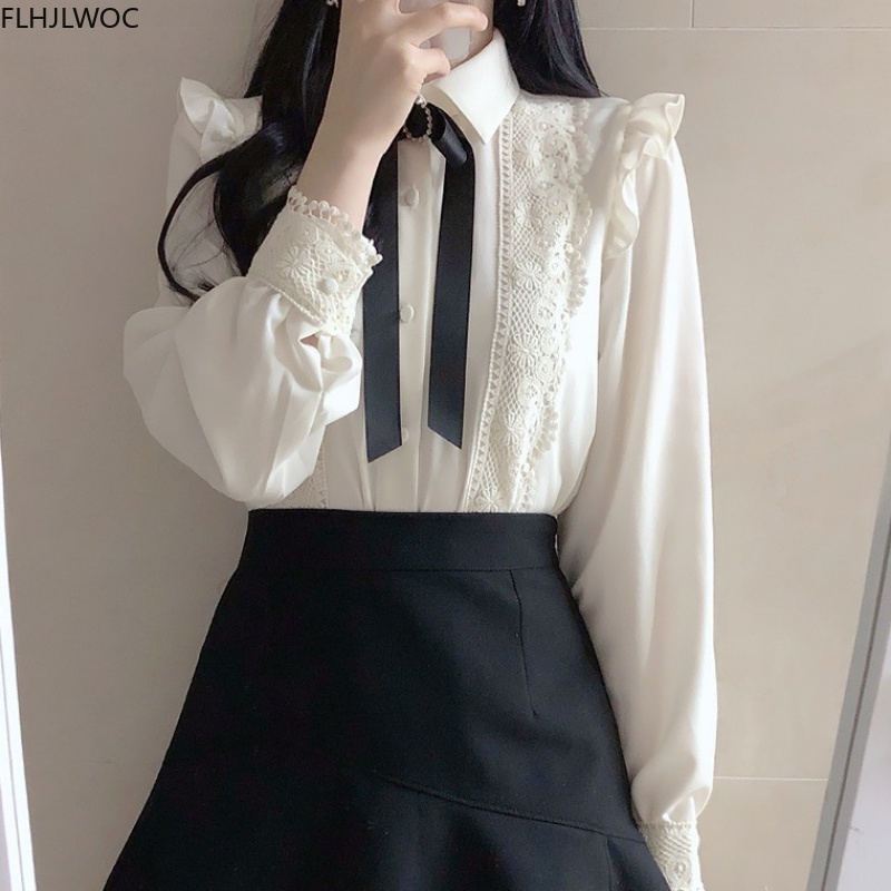Ruffled Autumn Spring Basic Of - Women Formal Wear White Shirt のレビューと価格