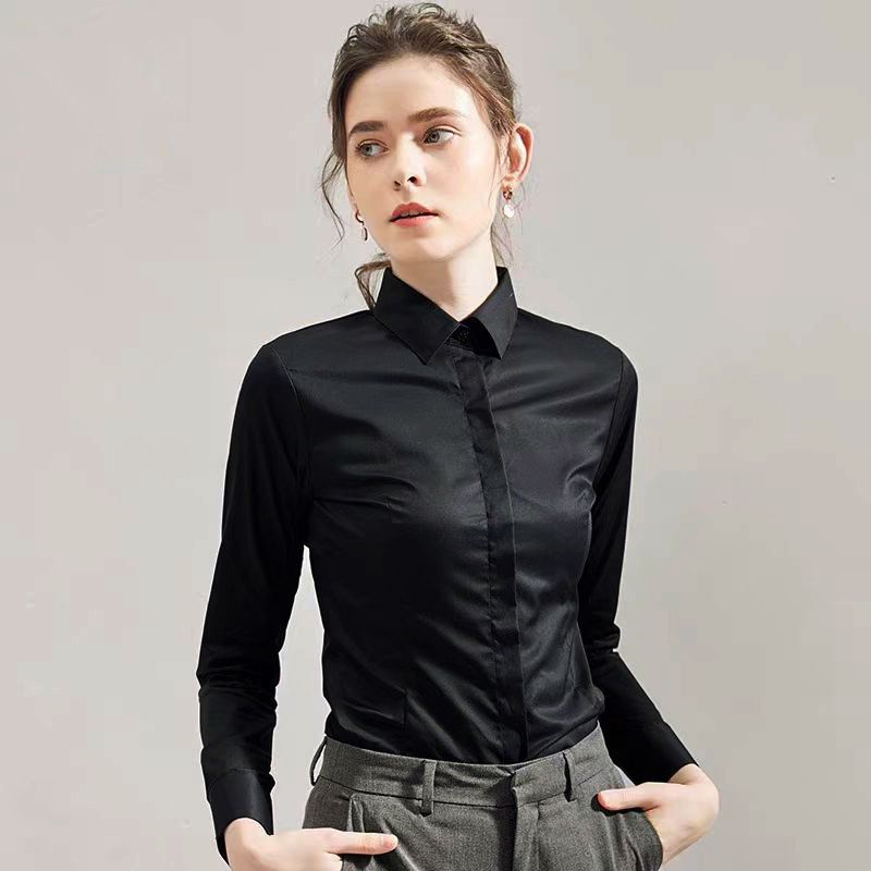 Summer Black Shirt Short-sleev - Women Formal Wear White Shirt のレビューと価格