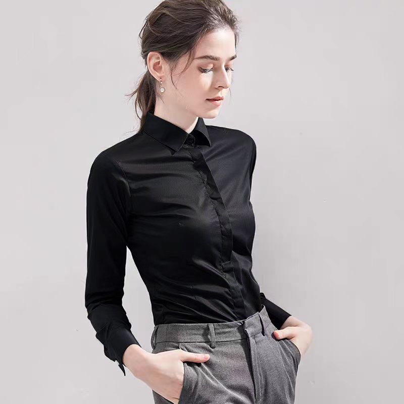 Summer Black Shirt Short-sleev - Women Formal Wear White Shirt のレビューと価格