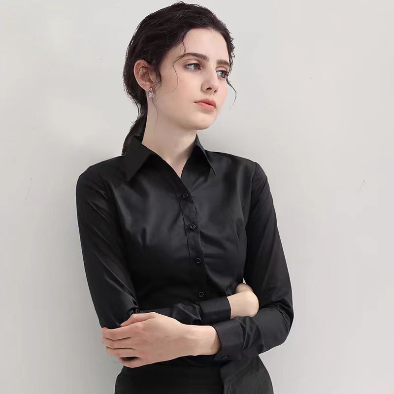 Summer Black Shirt Short-sleev - Women Formal Wear White Shirt のレビューと価格