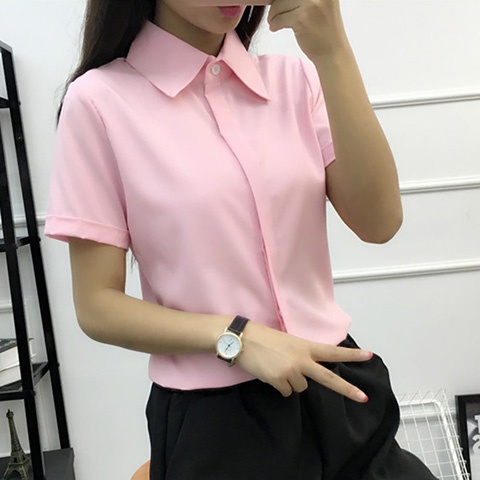 White Loose Short Sleeve Shirt - Women Formal Wear White Shirt のレビューと価格