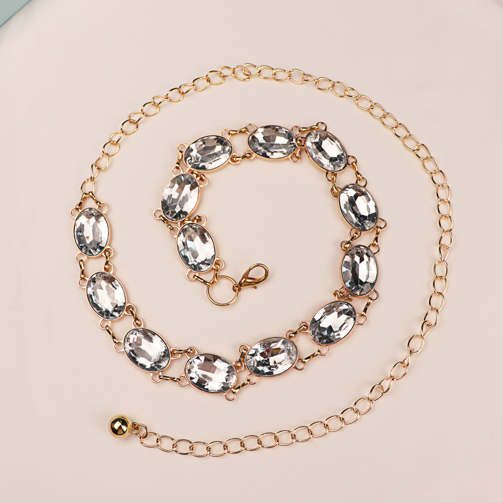 Chic Rhinestone Waist Chain Wo - Women Formal Wear Belt のレビューと価格