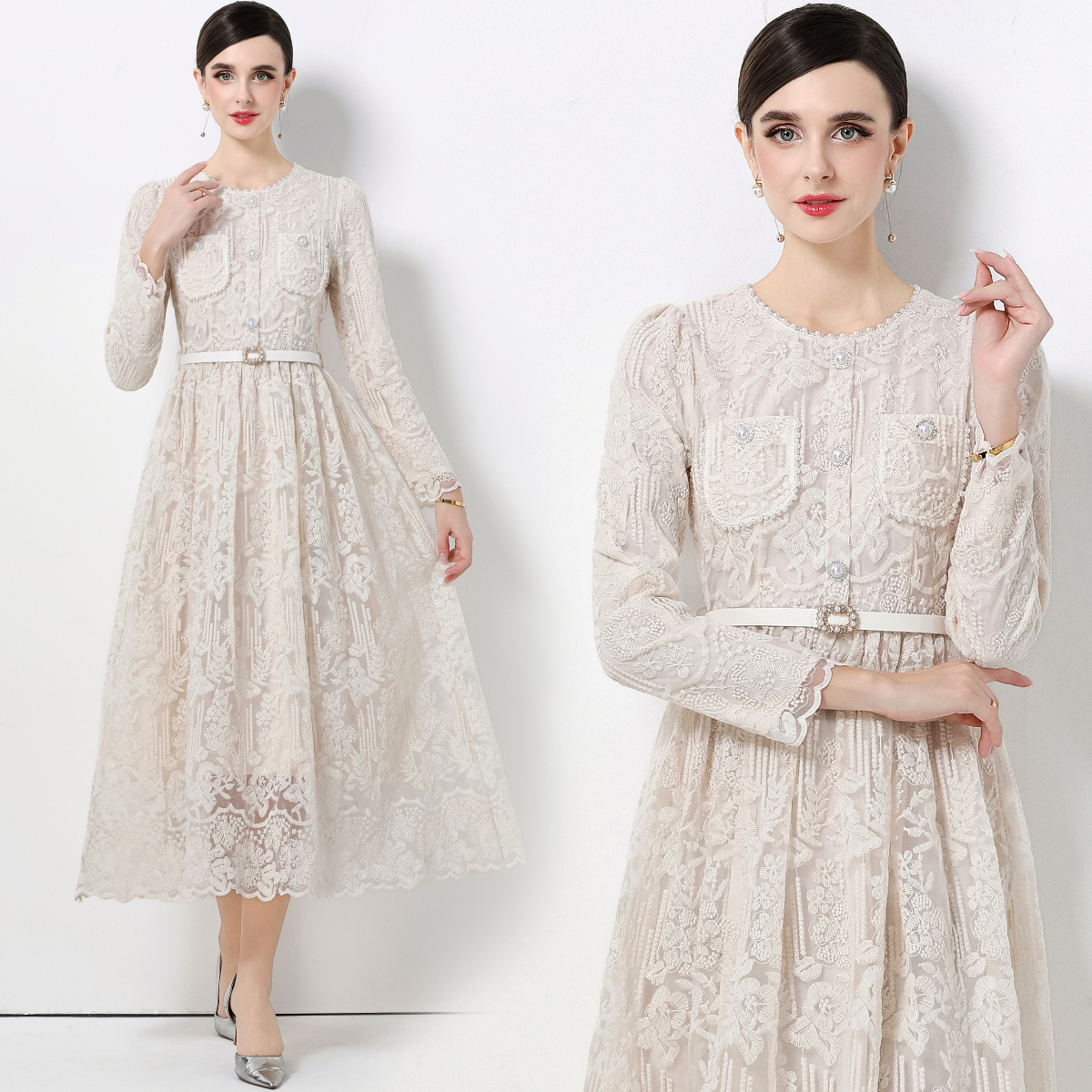 Elegant High Waist Long Sleeve - Women Formal Wear Belt のレビューと価格