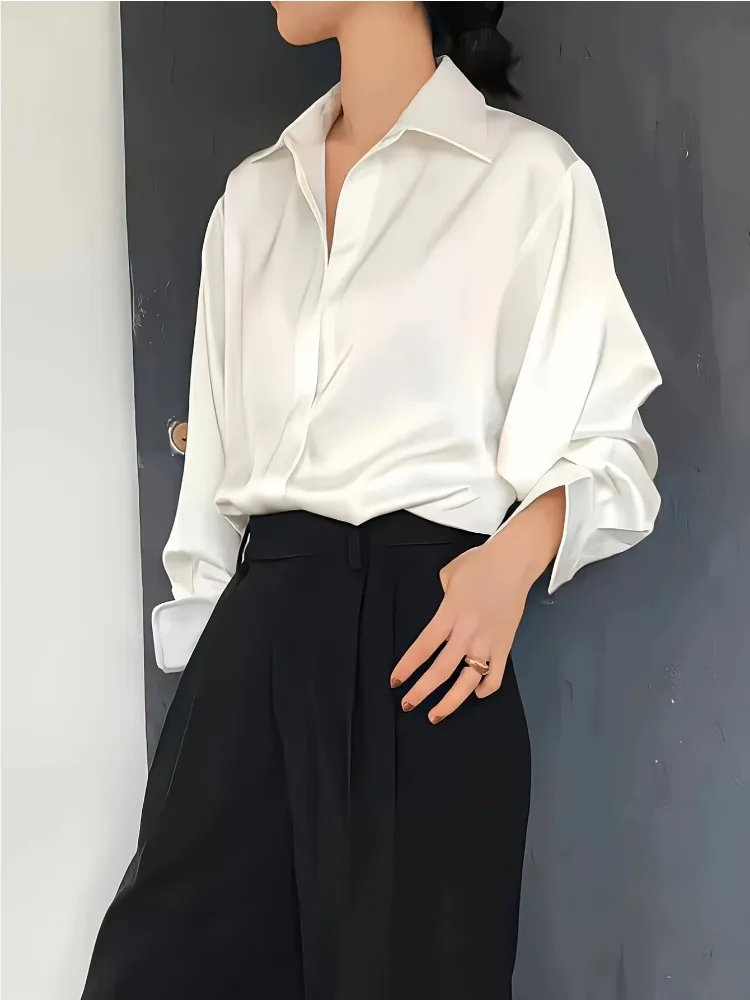 Plus Size Casual Women Silk Sh - Women'S Formal Wear Blouse のレビューと価格