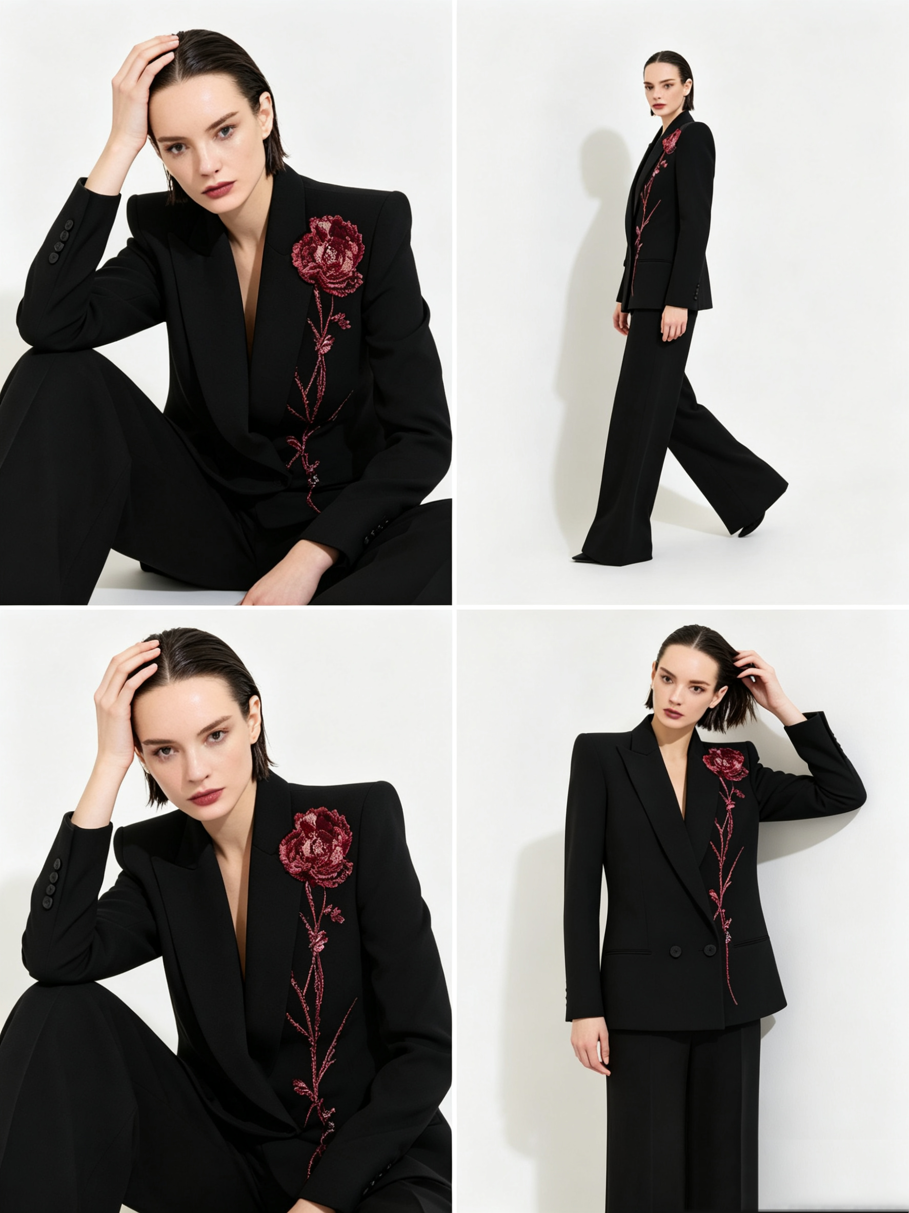 Black Women Suits Set 2 Piece  - Women Formal Wear Black のレビューと価格