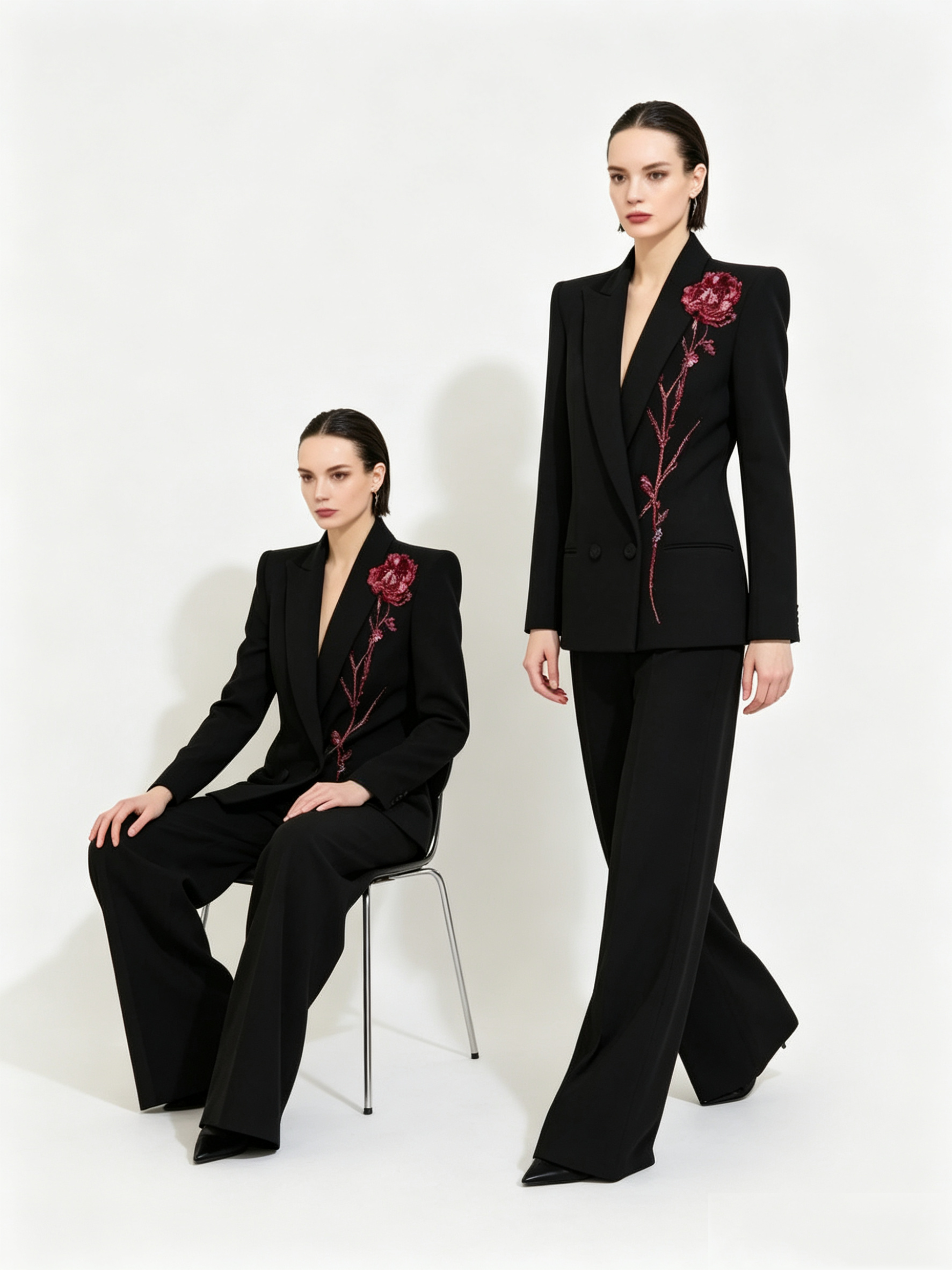 Black Women Suits Set 2 Piece  - Women Formal Wear Black のレビューと価格