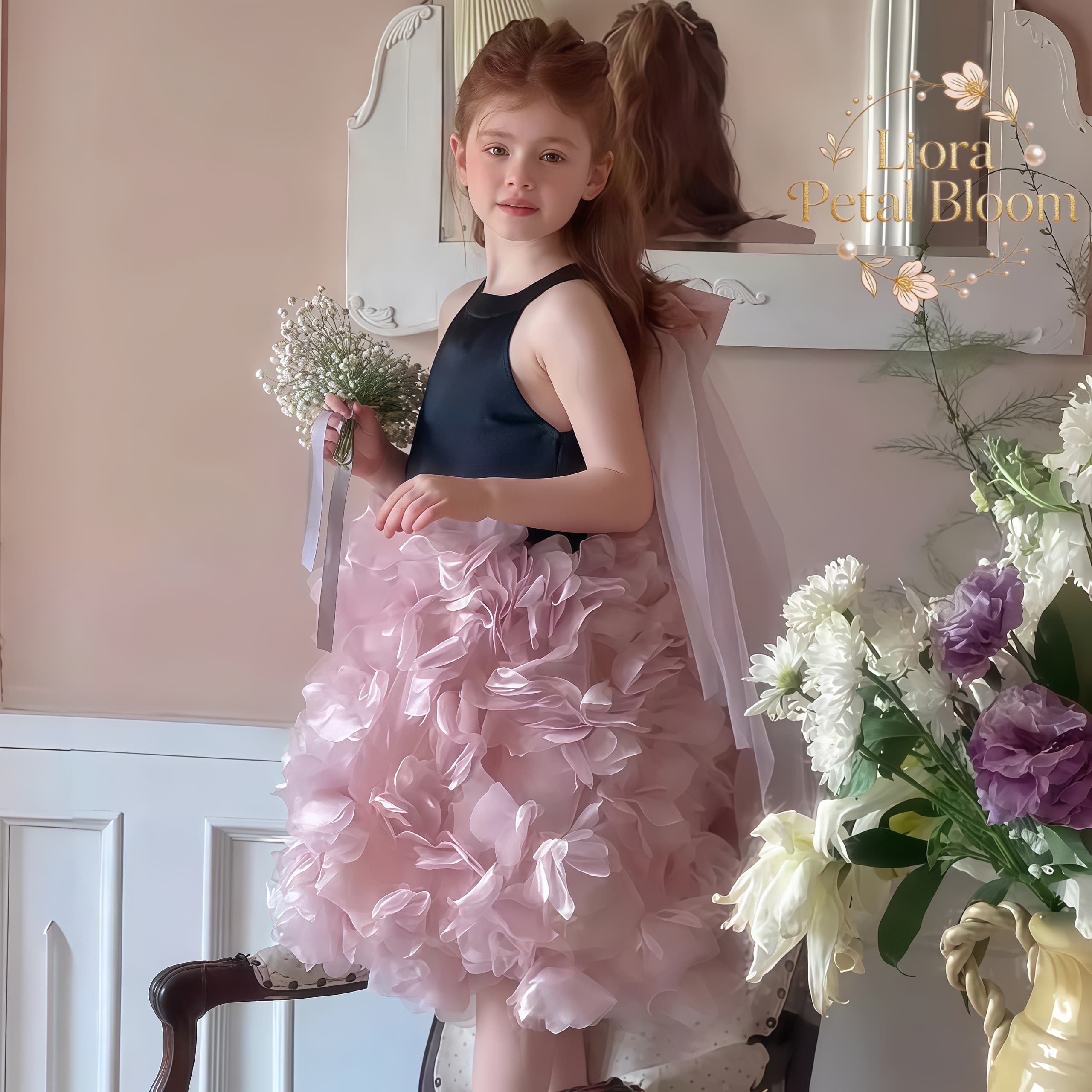 Girls' Black Floral Tulle Dres - Women Formal Wear Black のレビューと価格