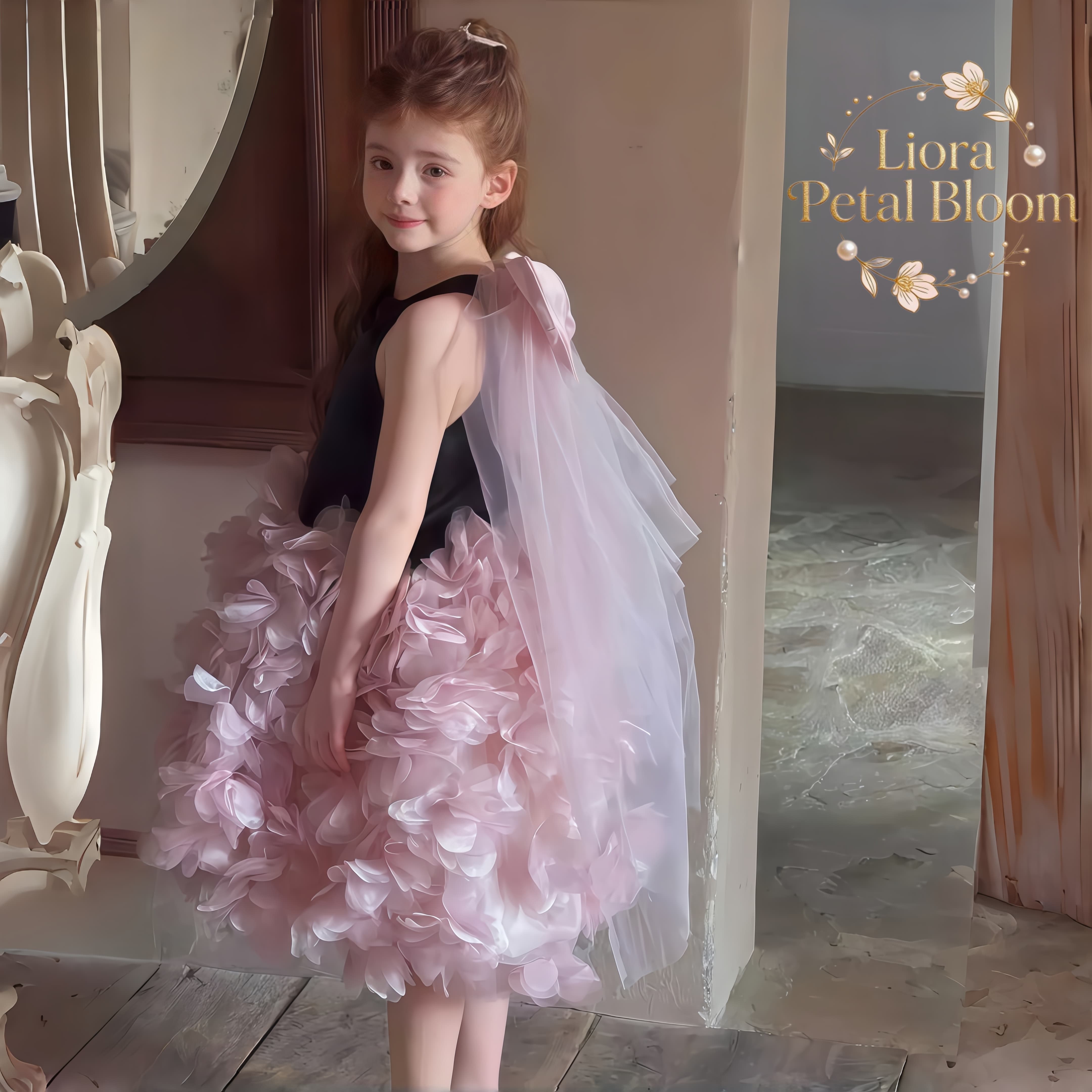 Girls' Black Floral Tulle Dres - Women Formal Wear Black のレビューと価格