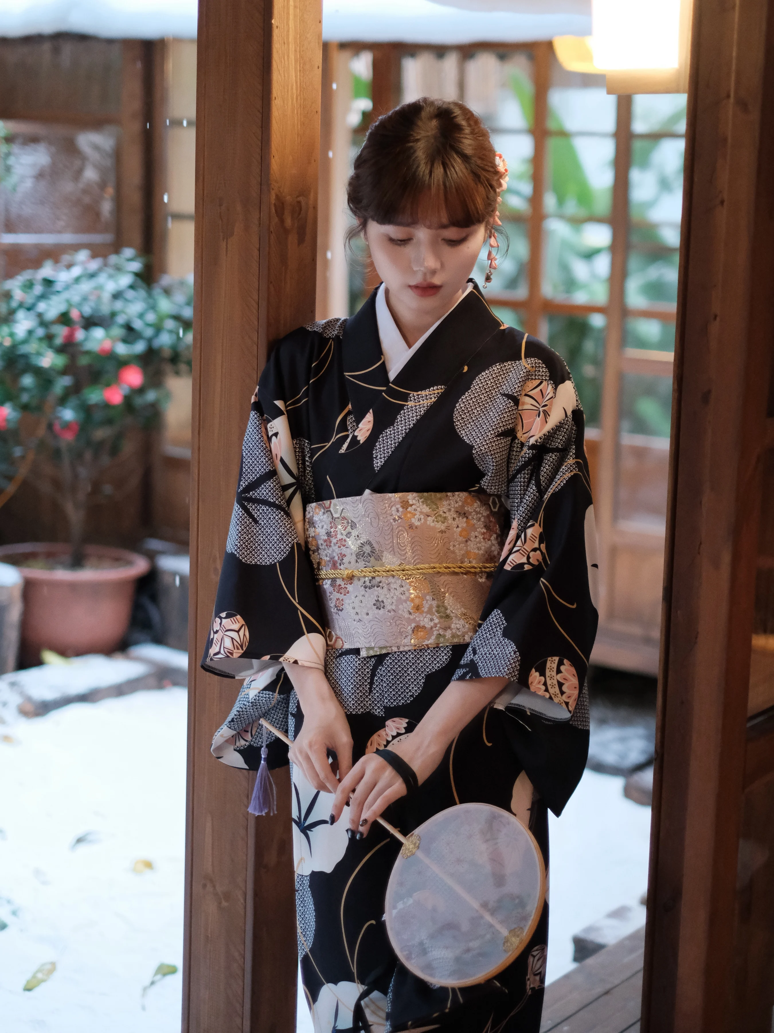 Women Japanese Kimono Black Co - Japanese Women Formal Wear のレビューと価格