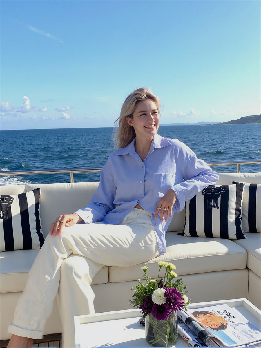 Women Summer Clothes White Blu - Women Formal Wear White Shirt のレビューと価格