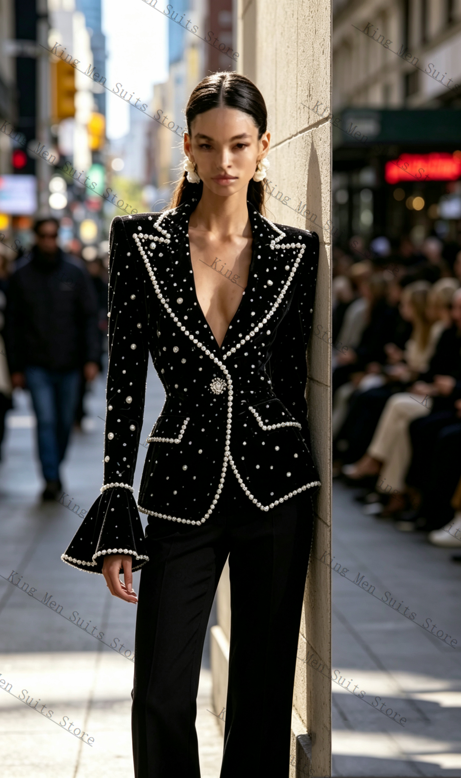 Pearls Black Formal Women Suit - Women Formal Wear Black のレビューと価格