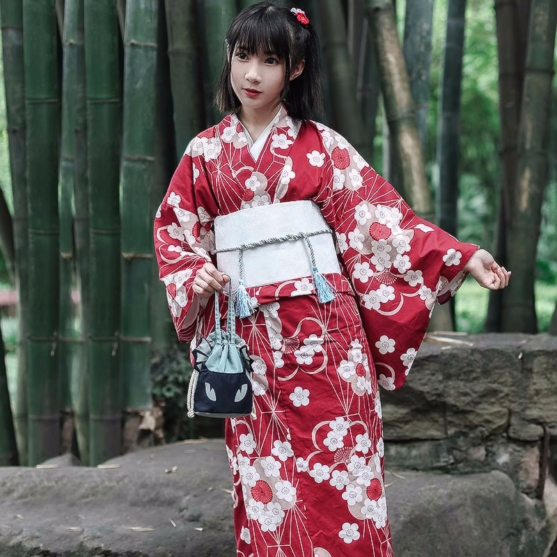 Red Japanese Yukata Kimono Fem - Japanese Women Formal Wear のレビューと価格