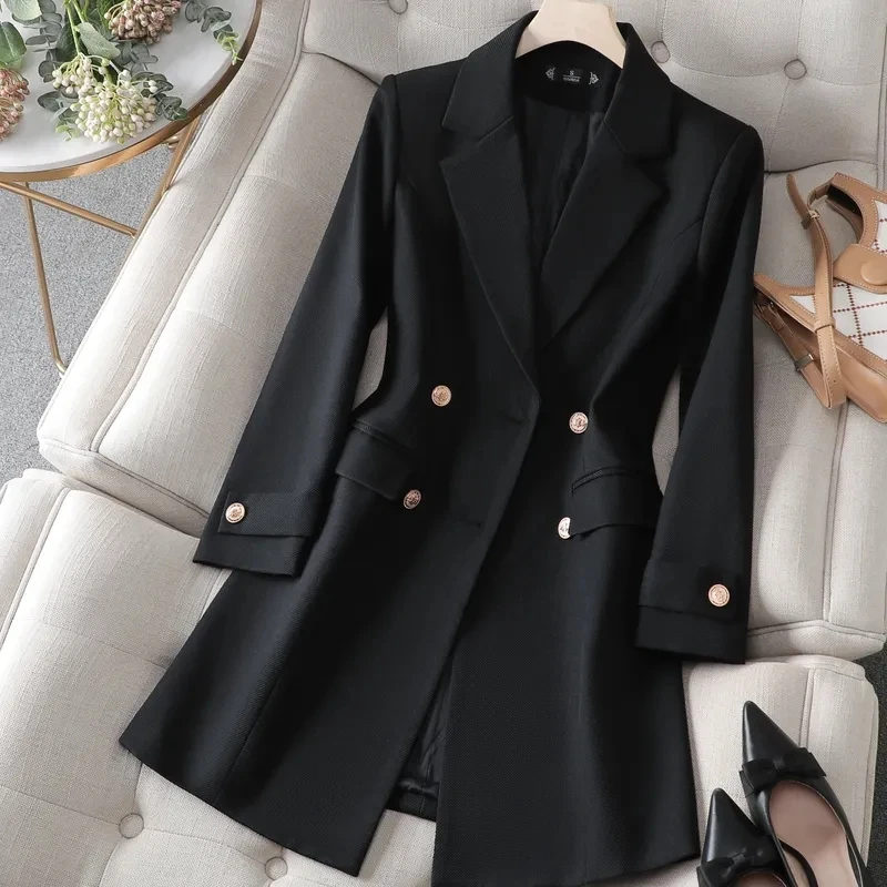 Autumn Winter Jacket Women Lon - Women Formal Wear Black のレビューと価格