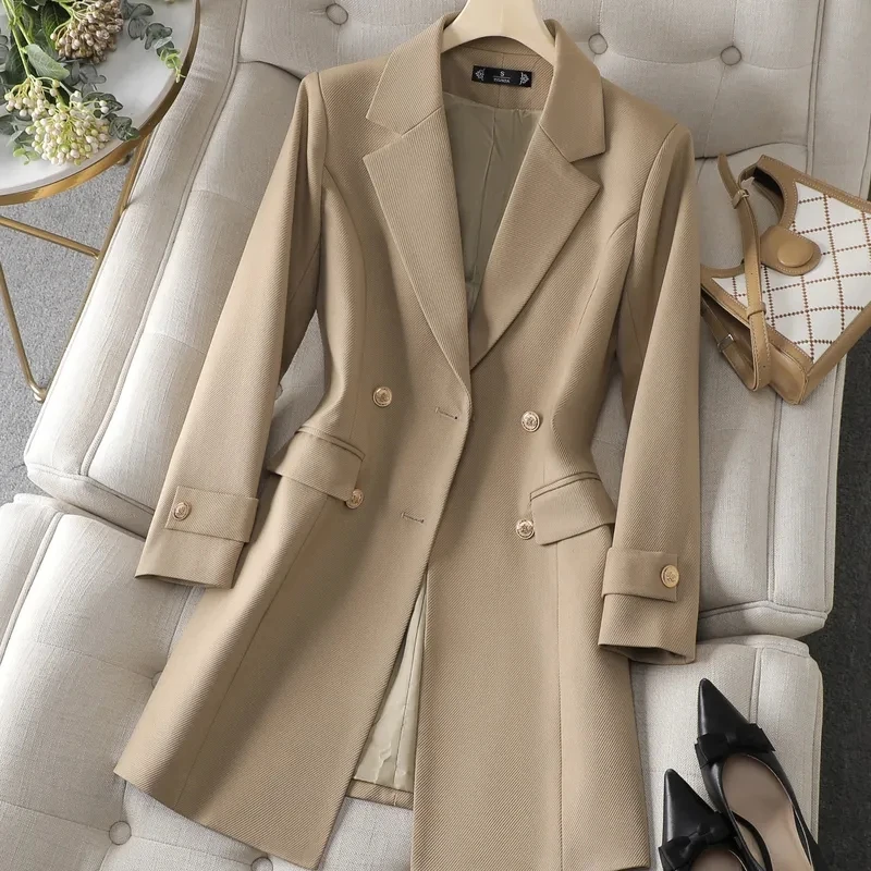 Autumn Winter Jacket Women Lon - Women Formal Wear Black のレビューと価格