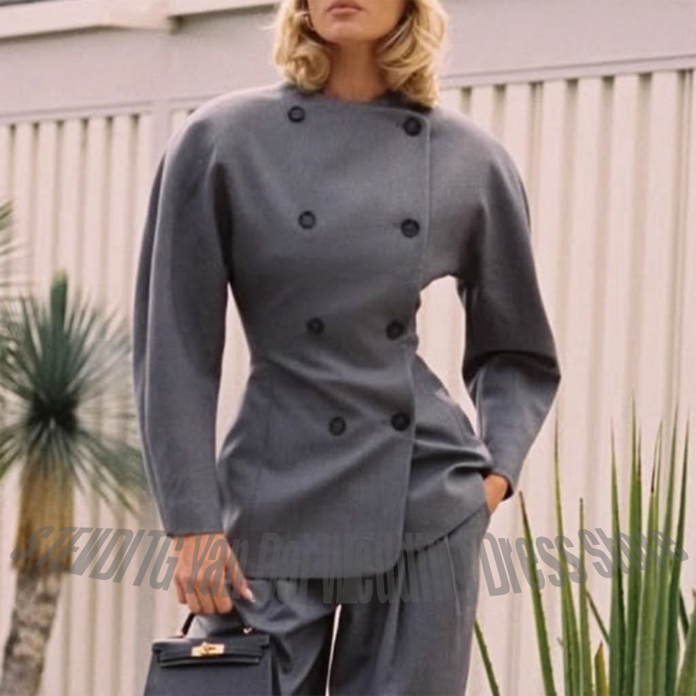 Classic Grey Women's Suit Set  - Women Formal Wear Outfits のレビューと価格
