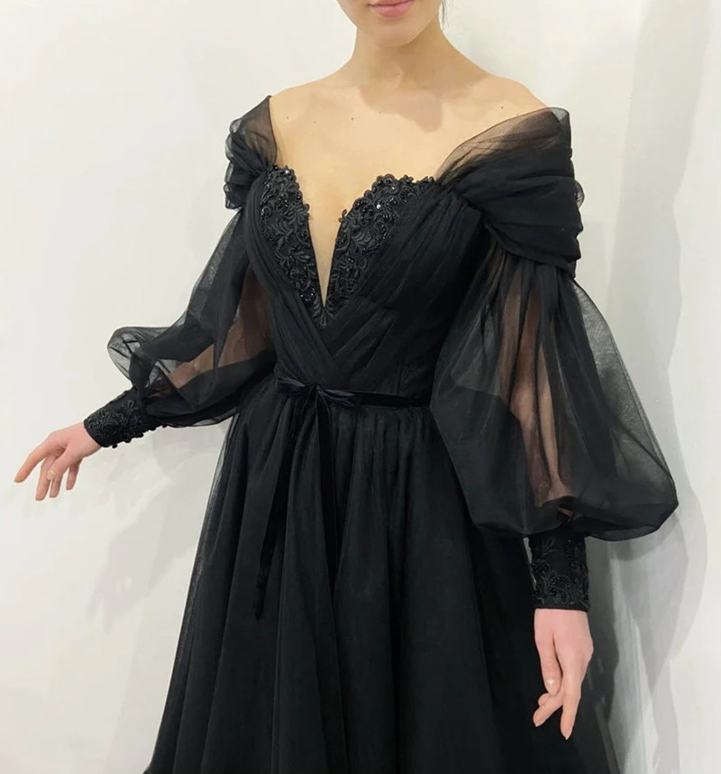 Customized Gothic Black Weddin - Women'S Gothic Formal Wear のレビューと価格