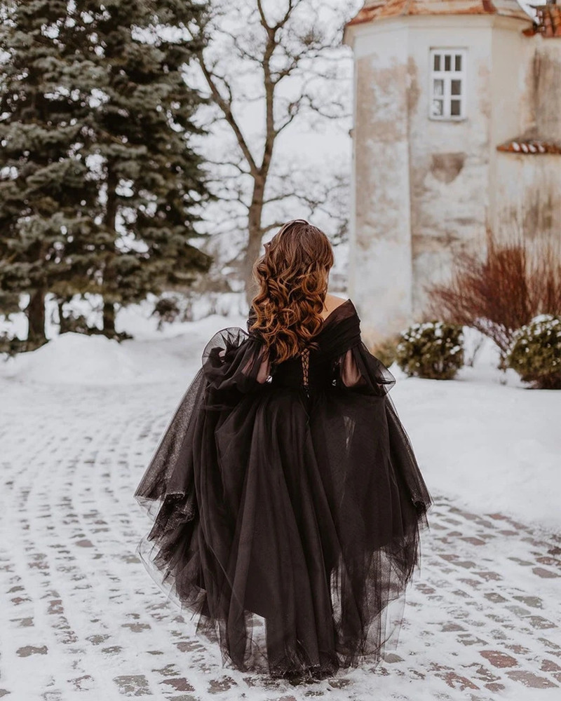 Customized Gothic Black Weddin - Women'S Gothic Formal Wear のレビューと価格