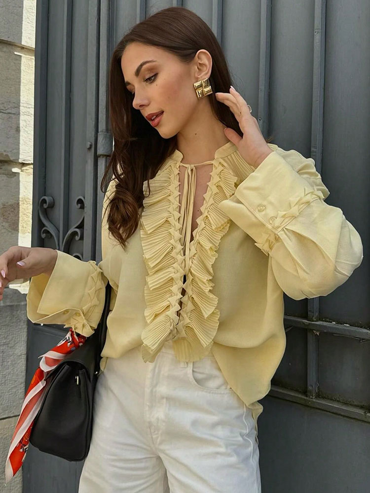 HH Women Yellow Long Sleeve Bl - Women'S Formal Wear Blouse のレビューと価格
