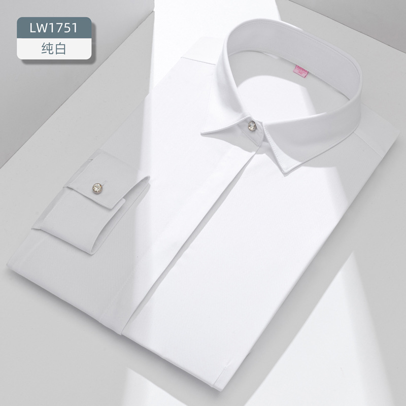 New bamboo fiber women's long- - Women Formal Wear White Shirt のレビューと価格
