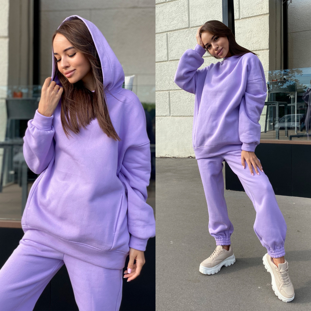 Monochrome Hooded Hoodie Set C - Monochrome Suit Set のレビューと価格