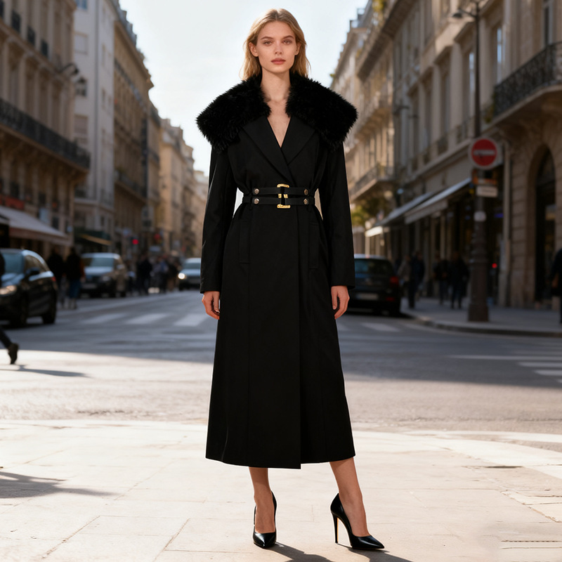 Fur Women Coat Windbreaker Bel - Women Formal Wear Belt のレビューと価格